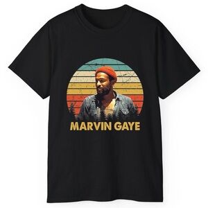 Marvin Gaye Black Graphic cotton T-Shirt